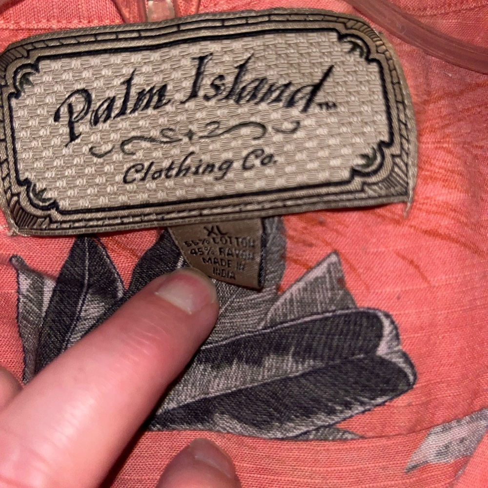 “Palm Island” Men’s Button Down Shirt, XL - Picture 6 of 13